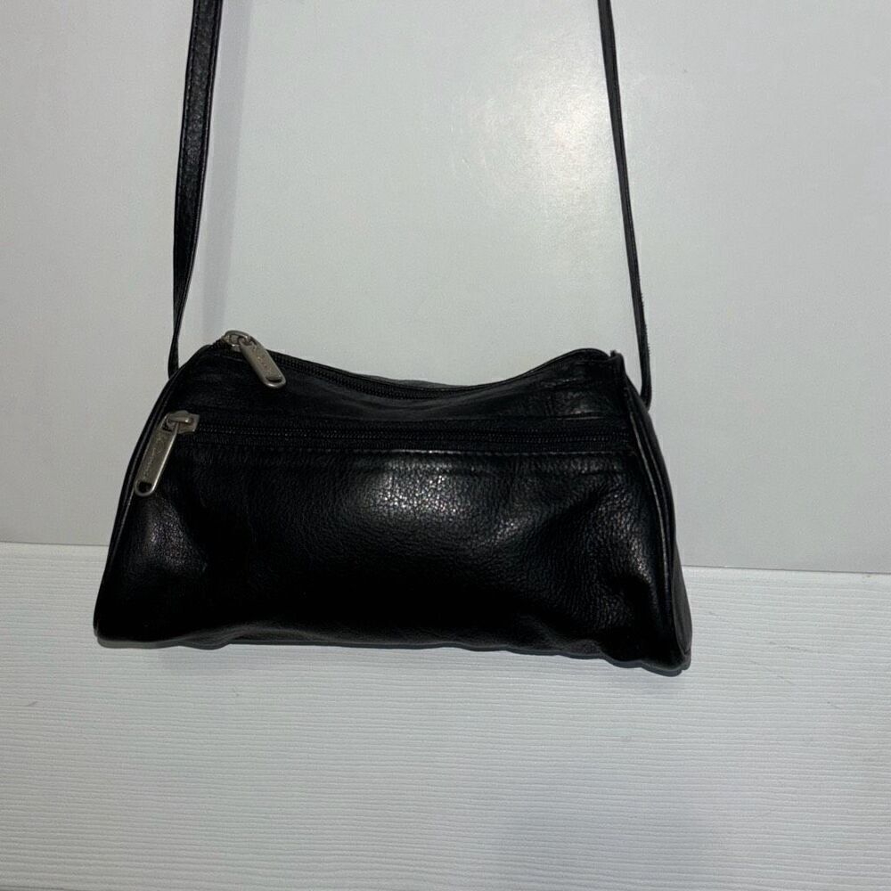 Vintage St. Dennis Paris black crossbody purse bag leather